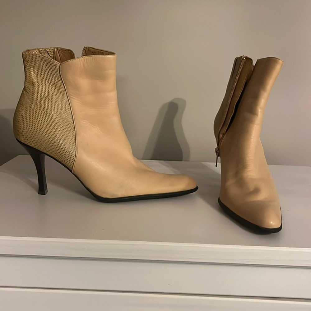 Real leather tan boots